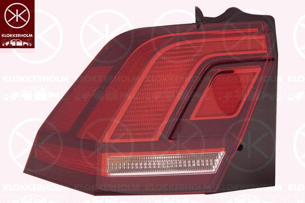 Tail Light Assembly, Left, Outer section, LED, WY21W, 5NA945095B (VW), 5NA945095C (VW), 5NA945095D (VW)