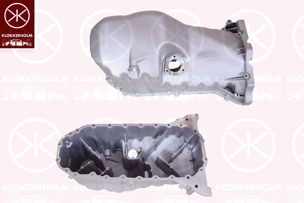 Oil Sump, Aluminium, with bore for oil-level sensor, 076 103 601E (VW), 076 103 603F (VW), 076103601E (VW), 076103603F (VW)