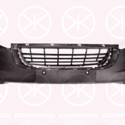 Bumper, Front, black, with hole(s) for fog lights, 2E0 807 103S (VW)