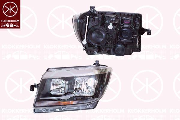 Headlight, Right, H7, H15, with motor for headlamp levelling, H21W, W5W, Hella, 7C1941006 (VW), 7C1941006B (VW)