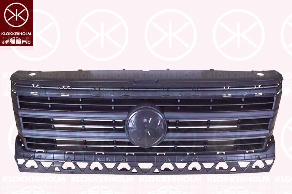 Radiator Grille, Front, black, Upper section, 7C0 853 653 F 9B9 (VW), 7C0 853 653 J 9B9 (VW)