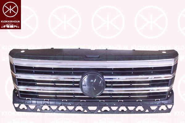 Radiator Grille, Front, chrome/black, Upper section, 7C0 853 651 A LDB (VW), 7C0 853 651 LDB (VW)