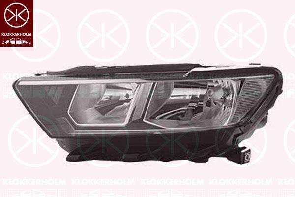 Headlight, Right, H7/H7, with motor for headlamp levelling, Valeo, 2GA 941 006B (VW), 2GA941006B (VW)