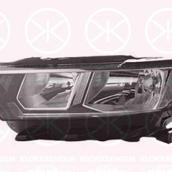 Headlight, Left, H7/H7, with motor for headlamp levelling, Valeo, 2GA 941 005B (VW), 2GA941005B (VW)