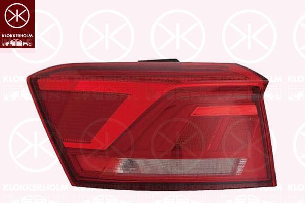 Tail Light Assembly, Left, Outer section, LED, Smoke Grey, 2GA945095A (VW), 2GA945095D (VW)