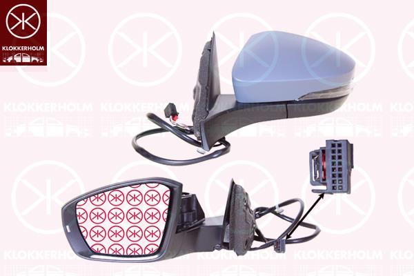 Exterior Mirror, Left, for electric mirror adjustment, Number of pins: 6, Complete Mirror, w/primer, with indicator (LED), Heatable, Aspherical, 2GA857537GRU (VW), 2GA949101A (VW), 2GA857507AF9B9 (VW), 2GA857507AP9B9 (VW), 2GA857507CR9B9 (VW), 2GA857507Q9B9 (VW), 2GA857507T9B9 (VW), 2GA857521C (VW)