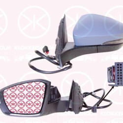 Exterior Mirror, Left, for electric mirror adjustment, Number of pins: 6, Complete Mirror, w/primer, with indicator (LED), Heatable, Aspherical, 2GA857537GRU (VW), 2GA949101A (VW), 2GA857507AF9B9 (VW), 2GA857507AP9B9 (VW), 2GA857507CR9B9 (VW), 2GA857507Q9B9 (VW), 2GA857507T9B9 (VW), 2GA857521C (VW)