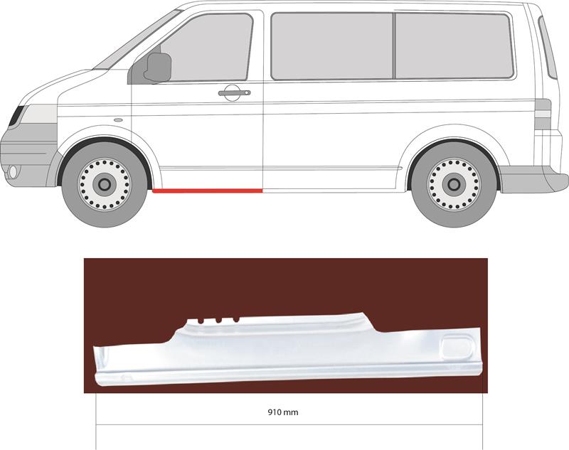 Rocker Panel, Left, Repair Panel, Outer section, 