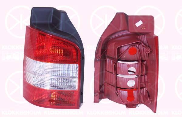 Tail Light Assembly, for vehicles with tailgate, without bulb holder, red, white, Left, 7H5 945 095 M (VW), 7H5 945 095F (VW), 7H5 945 095H (VW)