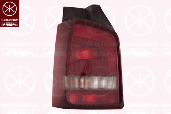 Tail Light Assembly, Multivan, Caravelle, for vehicles with tailgate, without bulb holder, Smoke Grey, Left, 7E5 945 095D (VW), 7E5 945 095F (VW)