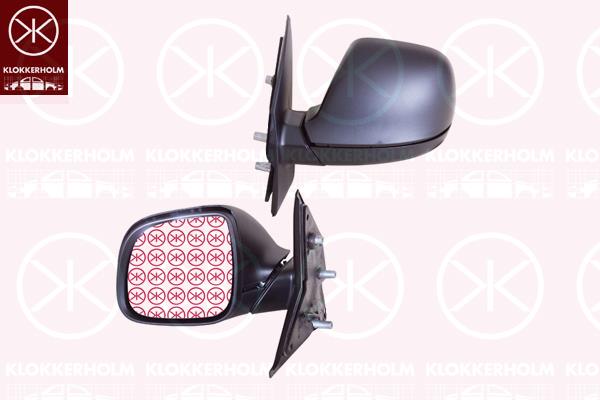 Exterior Mirror, Left, for manual mirror adjustment, black, Aspherical, 7E1 857 507BS9B9 (VW), 7E1 857 507CN9B9 (VW), 7E1 857 507DJ9B9 (VW), 7E1 857 521H (VW), 7E1 857 527F 9B9 (VW), 7E1857521AM (VW), 7E1857527K9B9 (VW)