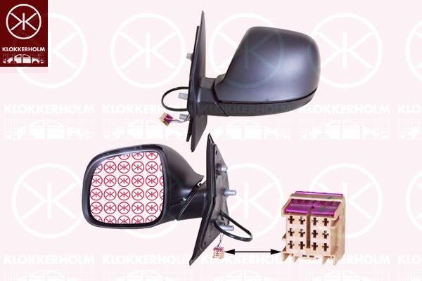 Exterior Mirror, Left, for electric mirror adjustment, Number of pins: 5, Heatable, Aspherical, black, 7E1 857 507CA9B9 (VW), 7E1 857 521AN (VW), 7E1 857 521J (VW), 7E1 857 527F 9B9 (VW), 7E1857507CP9B9 (VW), 7E1857507DA9B9 (VW), 7E1857507DK9B9 (VW), 7E1857527K9B9 (VW), 7E1857507DT9B9 (VW)