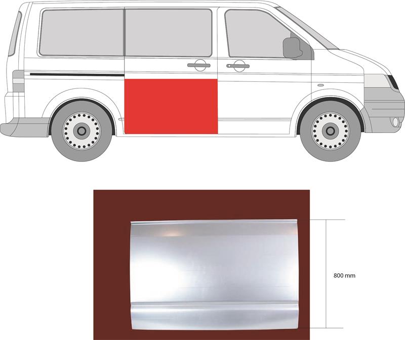 Door, body, Right, Axle Distance [mm]: 3000, lateral installation, Lower Section, Repair Panel, Height [cm]: 80, 