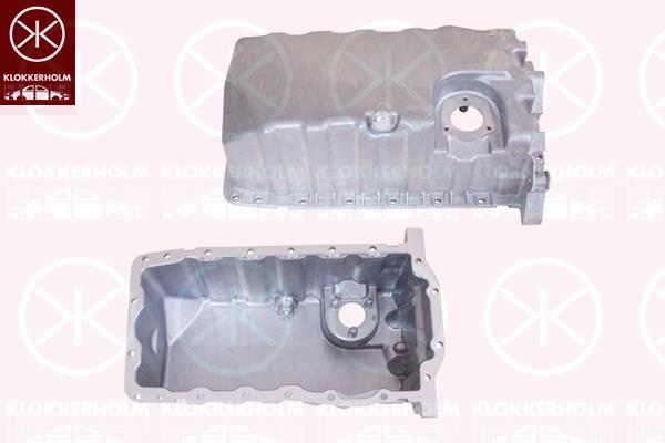 Oil Sump, Aluminium, with bore for oil-level sensor, 038 103 601BB (VW), 038 103 603AD (VW), 038 103 603AN (VW), 038103603AD (SKODA)