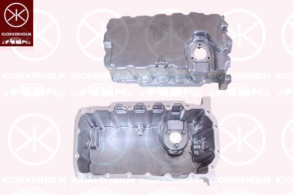 Oil Sump, Aluminium, with bore for oil-level sensor, 03L 103 603H (VW), 03L 103 603H (AUDI), 03L103603H (VW), 03L103603H (SKODA)