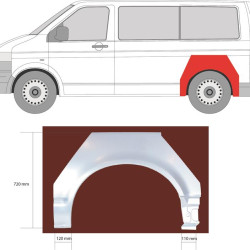 Quarter Panel, Left Rear, Wheel Arch Border, Repair Panel, with single tyres, 