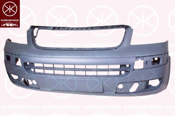 Bumper, w/primer, MULTIVAN, Front, with hole(s) for fog lights, 7H5 807 101M (VW), 7H5807101MGRU (VW)