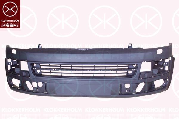 Bumper, Front, with hole(s) for washer nozzle, with holes for trim/protective strip, with hole(s) for fog lights, w/primer, 7E5 807 217D GRU (VW)