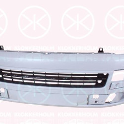 Bumper, Front, with holes for trim/protective strip, with hole(s) for fog lights, w/primer, 7E5 807 217D GRU (VW)