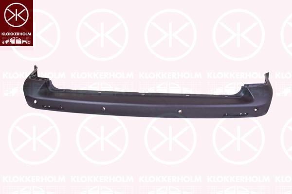 Bumper, Rear, Grained, dark grey, with hole(s) for parking distance control, 7H0 807 417B 7G9 (VW), 7H0 807 417D 7G9 (VW)