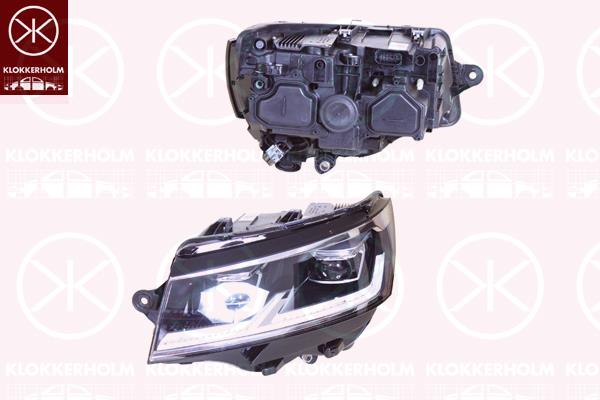 Headlight, Left, LED, with daytime running light (LED), with motor for headlamp levelling, Valeo, 7L1941773A (VW)