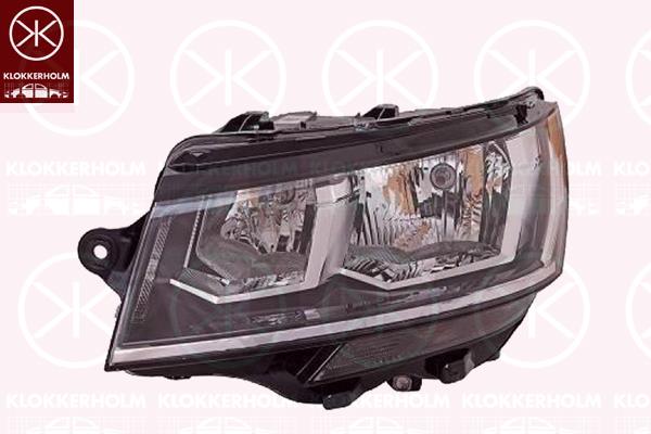 Headlight, Right, H7, H15, with motor for headlamp levelling, Valeo, 7L1941006A (VW), 7L1941006B (VW)