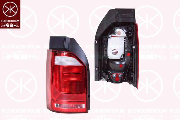 Tail Light Assembly, Left, for vehicles with tailgate, white/red, without bulb holder, 7E0 945 095K (VW), 7E0 945 095R (VW), 7E0945095AD (VW), 7E0945095K (VW), 7E0945095R (VW), 7E0945095AA (VW)