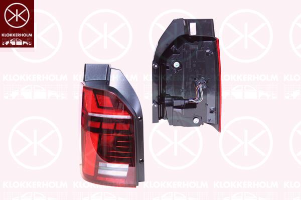 Tail Light Assembly, Left, for vehicles with tailgate, LED, Housing Colour: black, Olsa, 7LA945207A (VW), 7LA945207A (VAG), 7LA945207A (AUDI), 7LA945207C (VW)