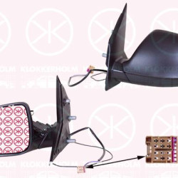 Exterior Mirror, Left, for electric mirror adjustment, Number of pins: 5, with aerial, Trim Level: AM / FM1, for vehicles without drive assistance system, Heatable, Aspherical, 7E1 857 521J (VW), 7E1 857 527F 9B9 (VW), 7E1857527K9B9 (VW), 7E1857407A 9B9 (VW), 7E1857407AF 9B9 (VW), 7E1857407Q 9B9 (VW)