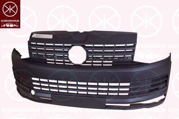 Bumper, Front, Grained, black, with hole(s) for fog lights, 7E0 807 221 D 9B9 (VW), 7E0807217S 9B9 (VW)