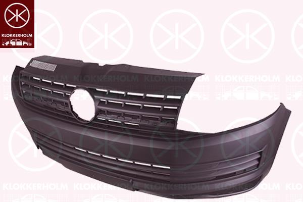 Bumper, Front, Grained, black, with hole(s) for fog lights, with hole(s) for parking distance control, with hole(s) for washer nozzle, 7E0 807 221 F 9B9 (VW)