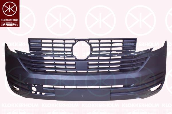 Bumper, Front, with integrated grille, black, 7LA8072179B9 (VW)