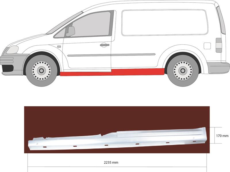 Rocker Panel, Trim Level: Maxi, 2-dr, Left, Repair Panel, Axle Distance [mm]: 3000, 