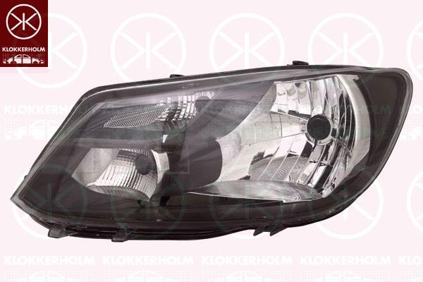 Headlight, Right, Illuminance [lx]: 12.5, H4, with daytime running light, Housing Colour: black, with motor for headlamp levelling, 2K5941006B (VW), 2K5941006C (VW)