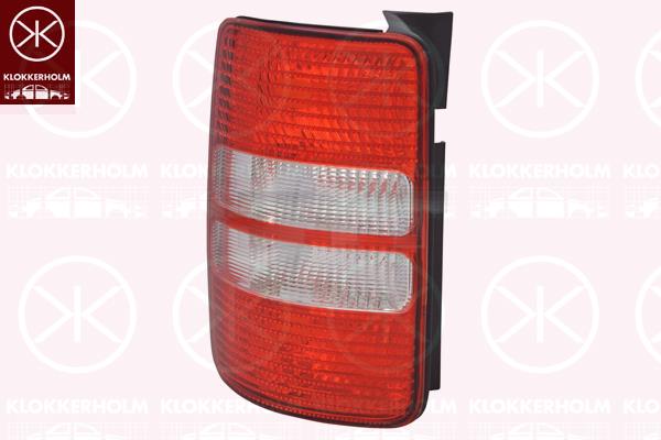 Tail Light Assembly, for vehicles with rear doors, Left, with bulb holder, Visteon, 2K5 945 095A (VW), 2K5 945 095C (VW), 2K5 945 095K (VW), 2K5945095Q (VW)