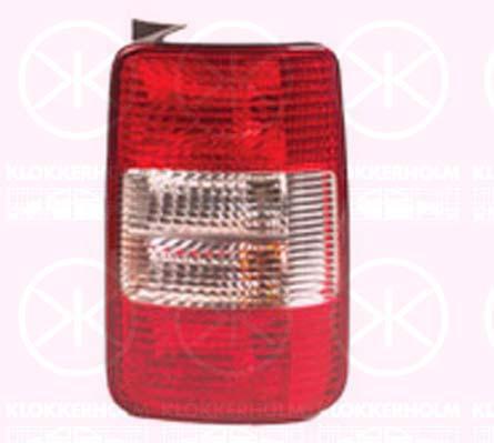 Tail Light Assembly, for vehicles with rear doors, for vehicles with tailgate, without bulb holder, white/red, Left, 2K0 945 095C (VW), 2K0 945 095B (VW), 2K0 945 095N (VW), 2K0945095D (VW), 2K0945095F (VW), 2K0945095J (VW), 2K0945095L (VW)