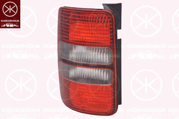 Tail Light Assembly, for vehicles with rear doors, Left, Indicator Colour: Smoke Grey, without bulb holder, 2K5 945 095G (VW), 2K5945095N (VW)