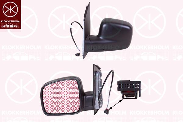 Exterior Mirror, Left, for electric mirror adjustment, Heatable, without aerial, Aspherical, 2K1 857 507A 9B9 (VW), 2K1 857 507K 9B9 (VW), 2K5 857 507AH 9B9 (VW)