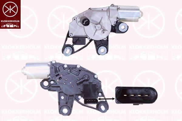 Wiper Motor, Rear, for vehicles with tailboard, Voltage [V]: 12, 1T0955711 (VW), 1T0955711C (VW), 1T0955711D (VW), 1T0955711D (VAG)