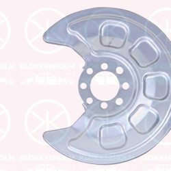 Splash Guard, brake disc, Rear Axle, Number of bores: 8, for brake disc diameter [mm]: 260, Zinc-coated, 2K0615609A (VW), 2K0615609A (SKODA), 2K0615609A (SEAT), 2K0615609D (VW)