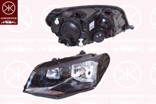 Headlight, Left, H4, W21/5W, with daytime running light, with motor for headlamp levelling, Hella, 2K1 941 015 (VW), 2K1 941 015A (VW), 2K1 941 015B (VW), 2K1941015 (VW), 2K1941015A (VW)