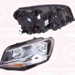 Headlight, Left, H7/H7, with daytime running light, with motor for headlamp levelling, Hella, 2K1 941 005 (VW), 2K1 941 005A (VW), 2K1 941 005B (VW), 2K1941005 (VW), 2K1941005A (VW)