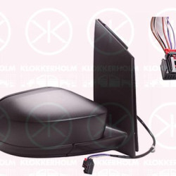 Exterior Mirror, Right, for electric mirror adjustment, Number of pins: 5, black, Heatable, Convex, 2K58574089B9 (VW), 2K5857408A9B9 (VW), 2K5857522C (VW), 2K58575289B9 (VW)