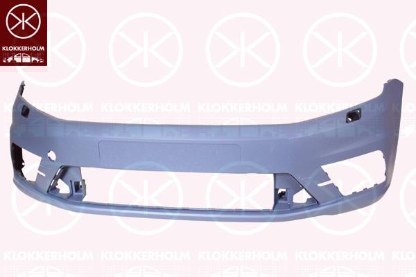 Bumper, w/primer, Front, with hole(s) for washer nozzle, Trim Level: MAXI, 2K5807217LGRU (VW)