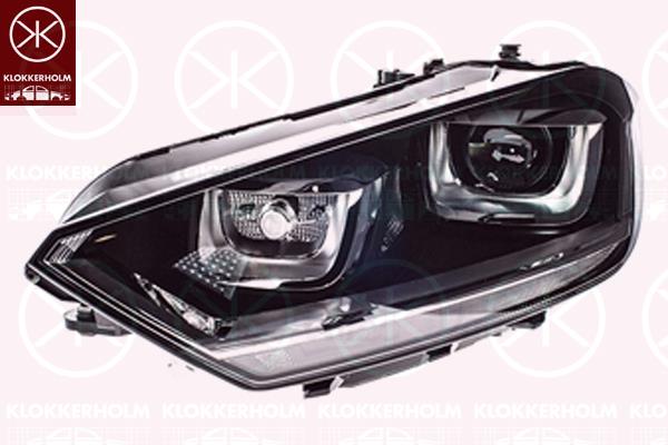 Headlight, Left, Illuminance [lx]: 17.5, Bi-Xenon, with motor for headlamp levelling, without control unit for Xenon, D3S/H7, Valeo, 517 941 039A (VW), 517 941 039B (VW)