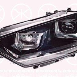 Headlight, Left, Illuminance [lx]: 17.5, Bi-Xenon, with motor for headlamp levelling, without control unit for Xenon, D3S/H7, Valeo, 517 941 039A (VW), 517 941 039B (VW)