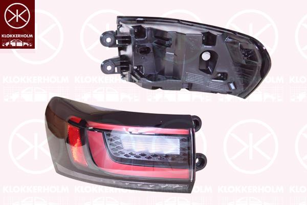 Tail Light Assembly, Left, LED, with bulb holder, Olsa, 11A 945 095 (VW), 11A945095 (VW), 11A945095 (VAG), 11A945095 (AUDI)