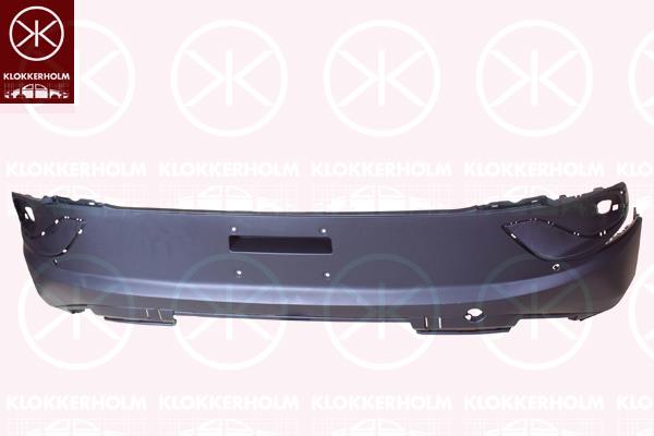 Bumper, Rear, black, with mounting parts, 11A 807 433 B 9B9 (VW)