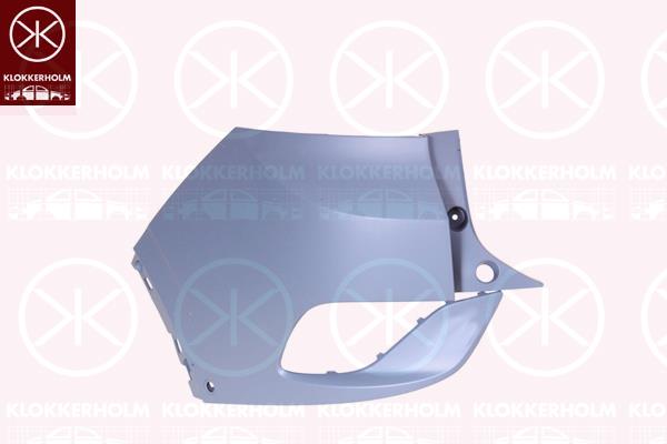 Bumper, w/primer, Left Rear, with hole(s) for parking distance control, Corner Panel, 11A 807 983 GRU (VW)