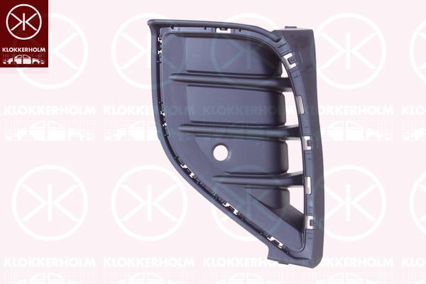 Radiator Grille, black, Right Front, with hole(s) for parking distance control, with mounting parts, 11A 807 764 9B9 (VW)